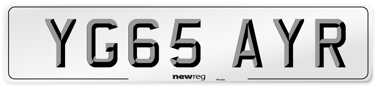 YG65 AYR Number Plate from New Reg
